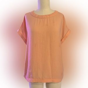 Worthington Capped Sleeve Peach Blouse